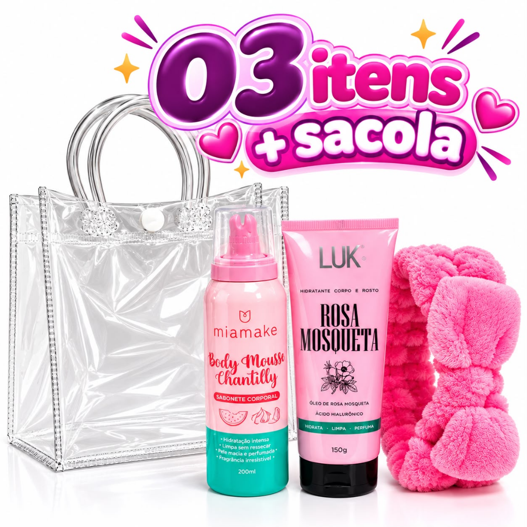 Kit Banho e Hidratação com Sabonete Chantilly – 3 Itens + Sacola