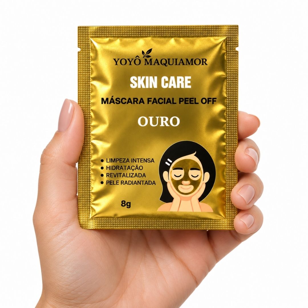 Máscara Facial Sachê Pell Off Ouro Yoyo Maquiamor - Kit C/ 10 Unid