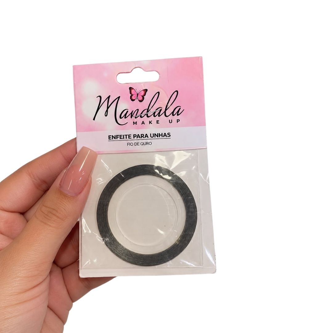 Enfeite para Unhas Fio de Prata Mandala DF-3160