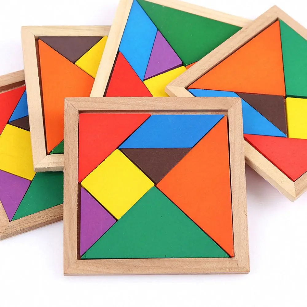 Quebra-cabeça Tangram de Madeira