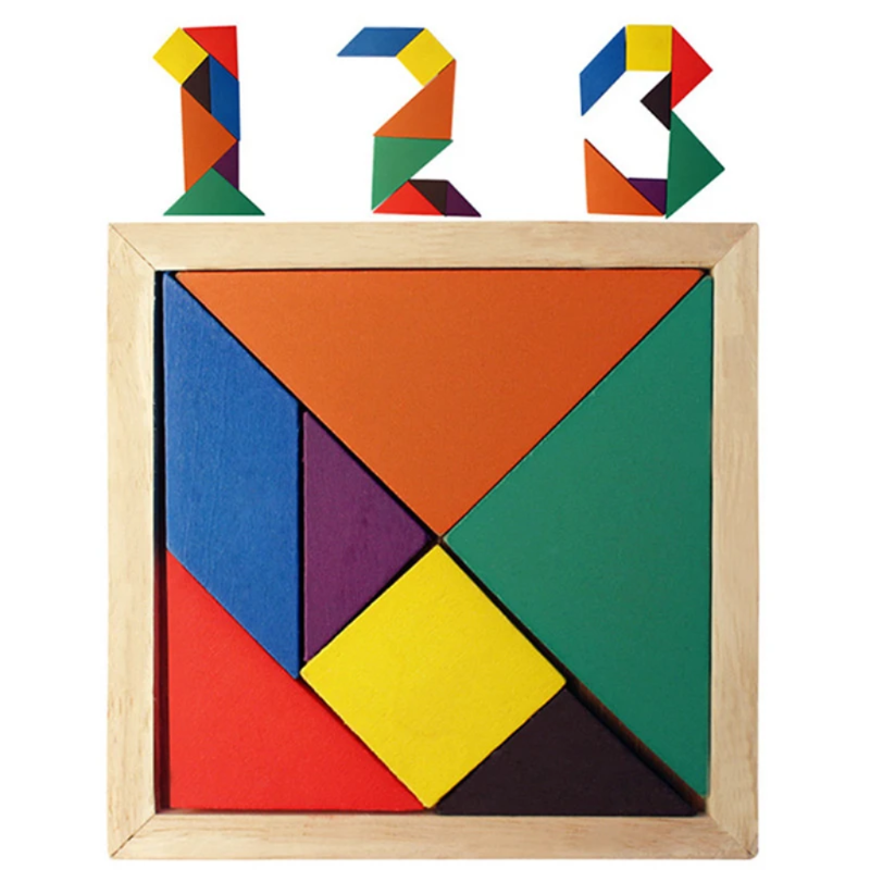 Quebra-cabeça Tangram de Madeira