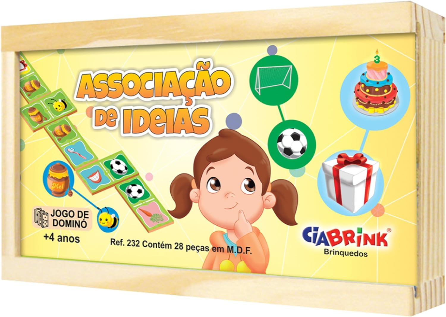 Dominó Associação de Ideias 28 Peças em Madeira