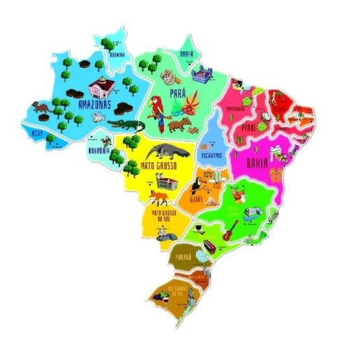 Quebra Cabeça Gigante Mapa do Brasil e Estados