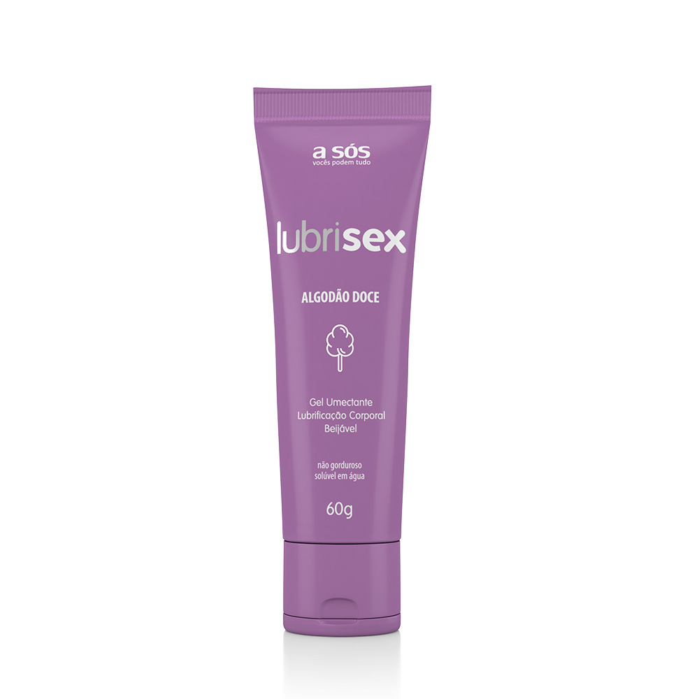 Gel Lubrificante Beijável Lubrisex Algodão Doce - 60 g