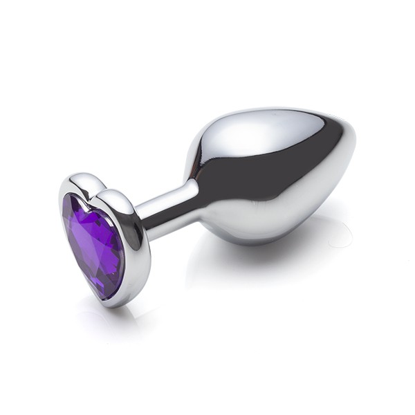 Plug Anal Metal Heart Cromado - 7 cm x 2,5 cm