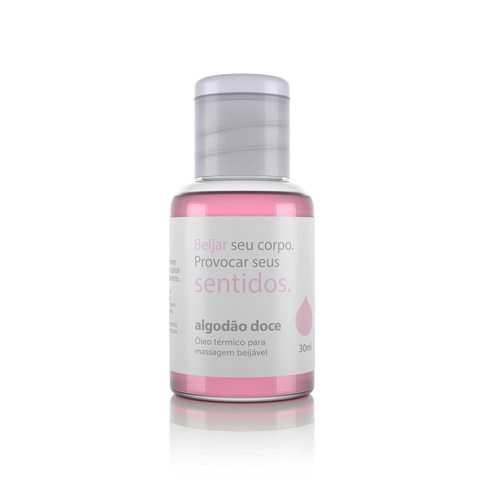 Óleo para Massagem Beijável Função Hot Sentidos Algodão Doce - 30 ml