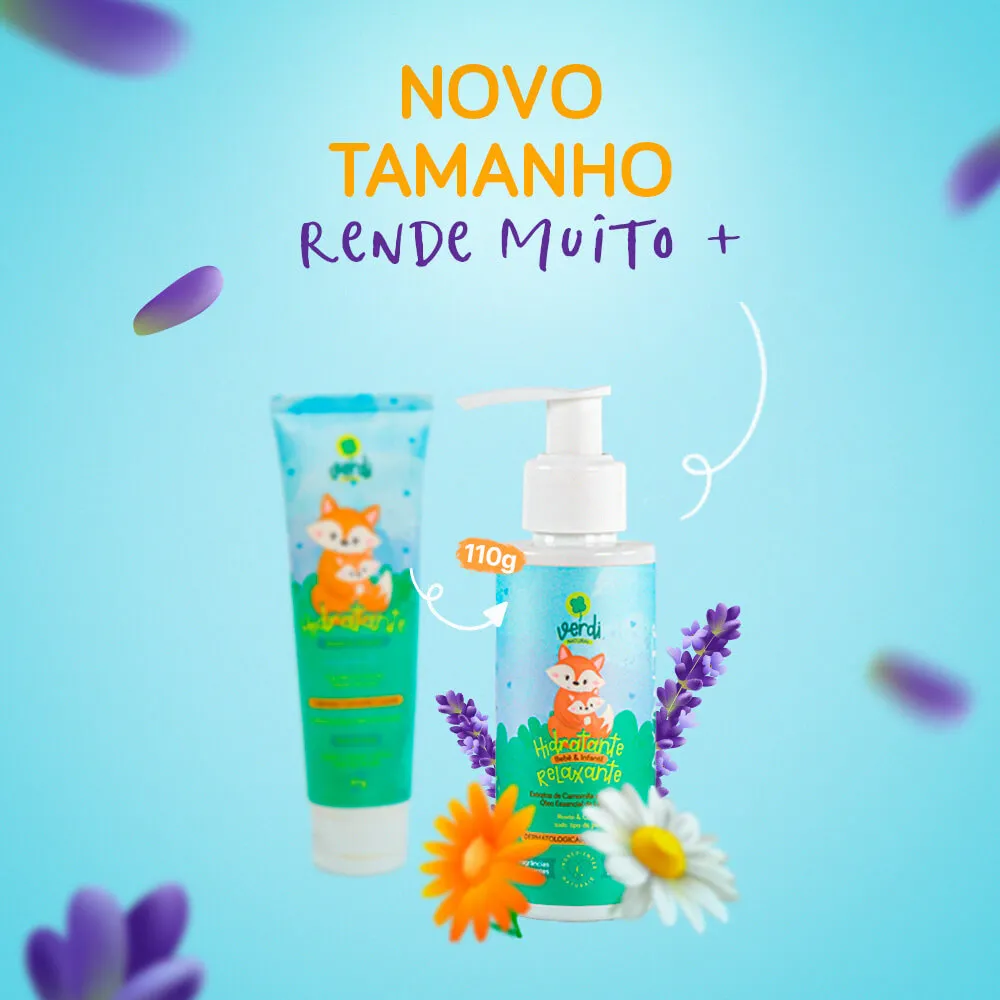 Hidratante para Bebê Natural Relaxante com Calêndula, Camomila e Óleo Essencial de Lavanda - Verdi Natural