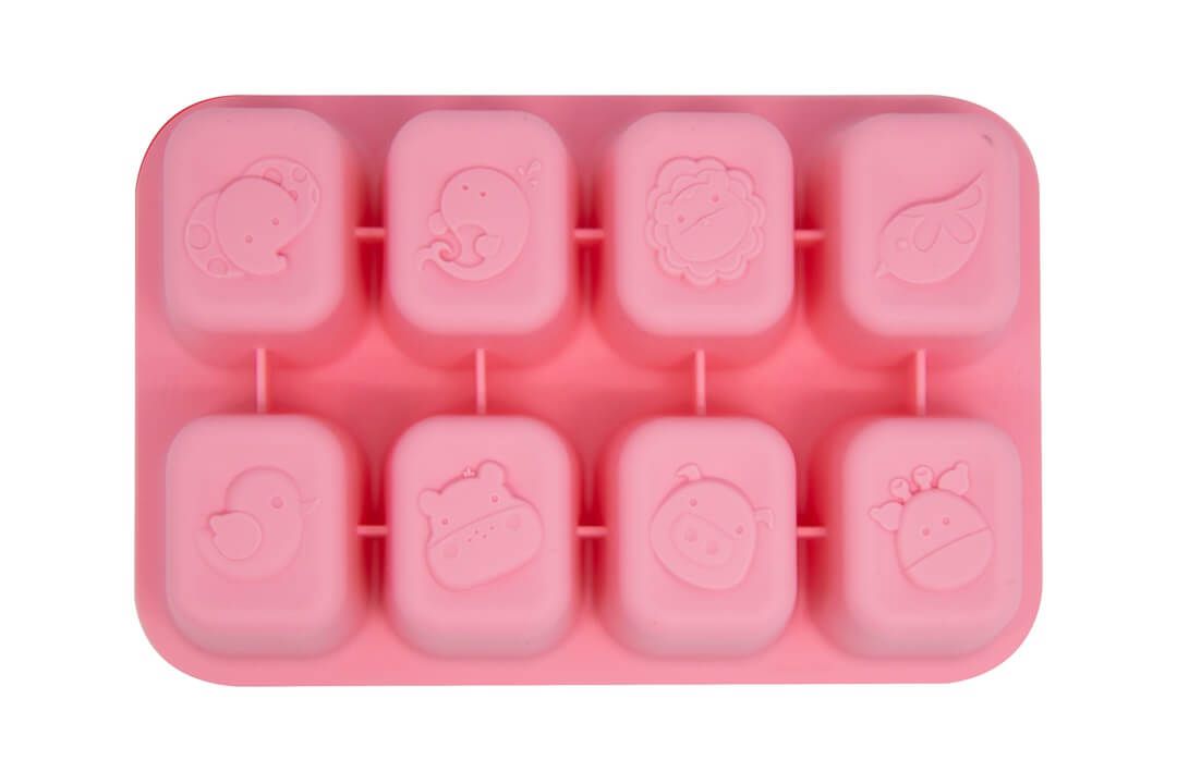 Porta Papinha de Silicone com Tampa 8 Cubos (30ml) Porquinha - Marcus & Marcus