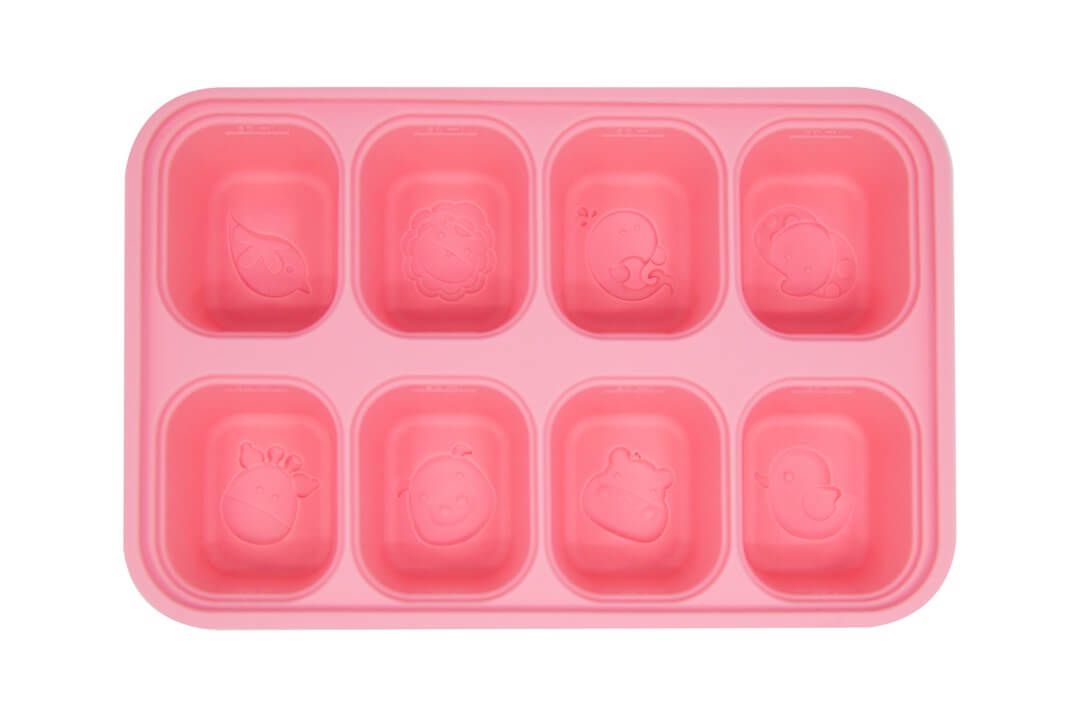 Porta Papinha de Silicone com Tampa 8 Cubos (30ml) Porquinha - Marcus & Marcus