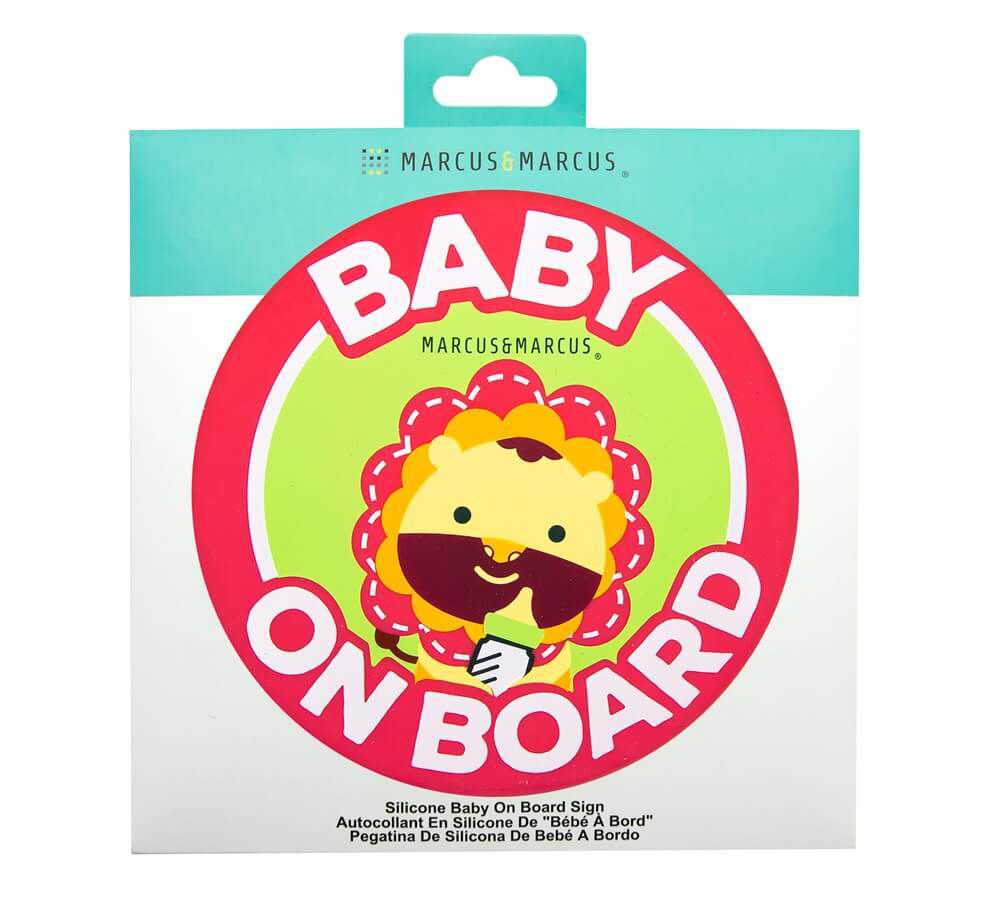 Adesivo de Silicone para Vidro de Carro Baby On Board Leão - Marcus & Marcus