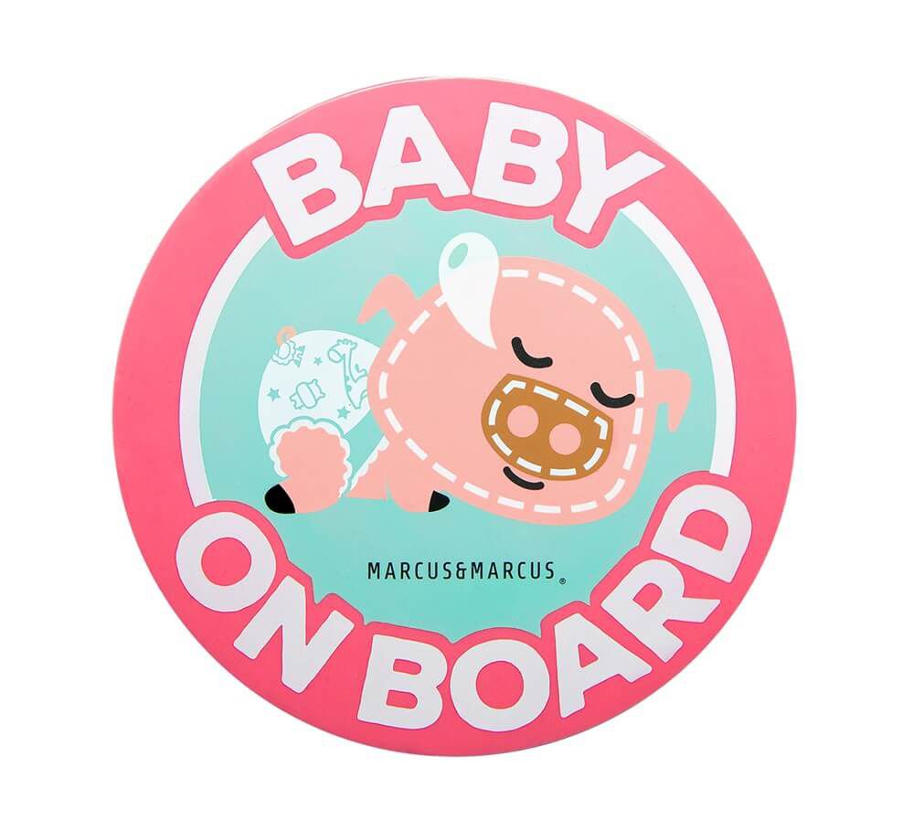 Adesivo de Silicone para Vidro de Carro Baby On Board Porquinha - Marcus & Marcus