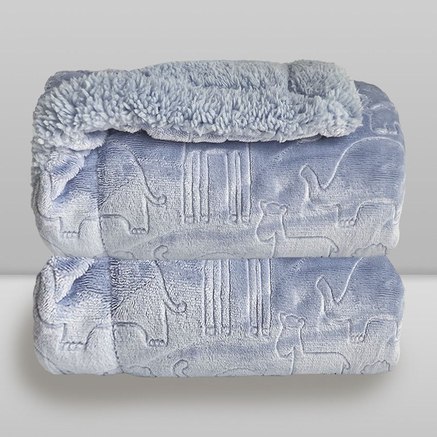 Cobertor Bebê Plush com Sherpa Ferrete 0,90 x 1,10 Azul