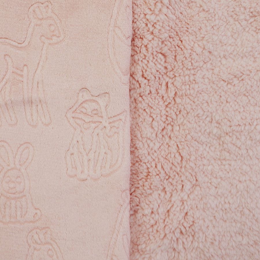Cobertor Bebê Plush com Sherpa Ferrete 0,90 x 1,10 Rosa Quartzo