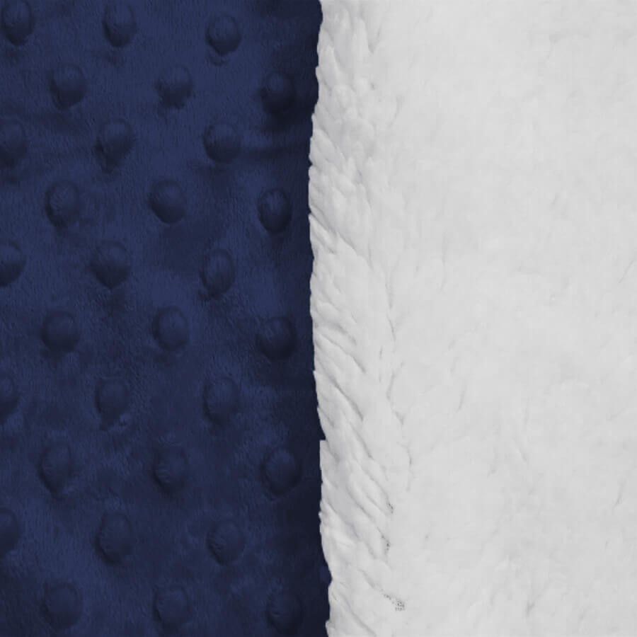 Cobertor Bebê Plush com Sherpa Dots 0,90 x 1,10 Azul Navy