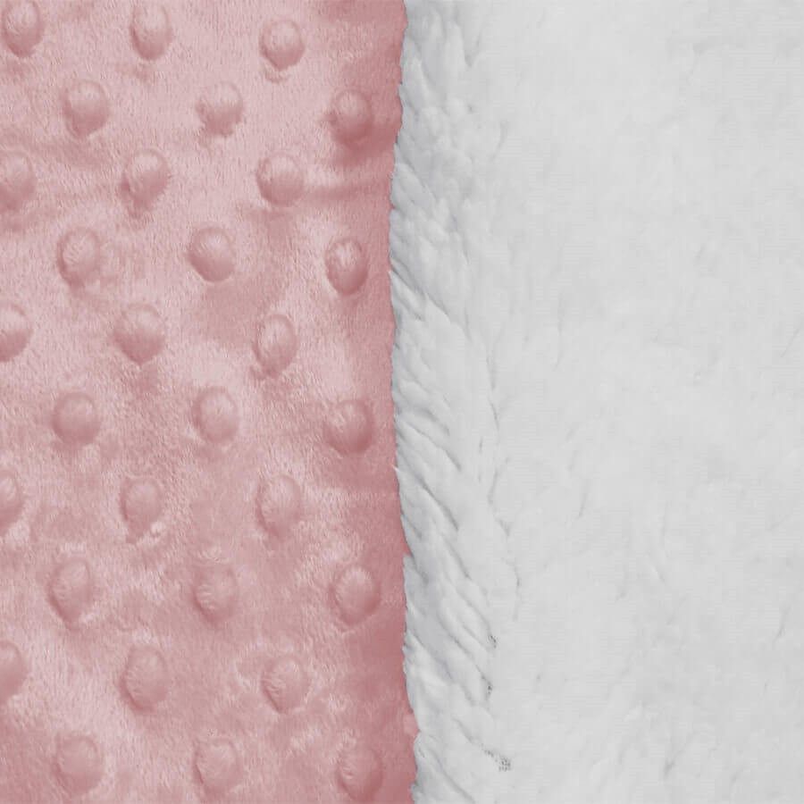 Cobertor Bebê Plush com Sherpa Dots 0,90 x 1,10 Rosa Bebê