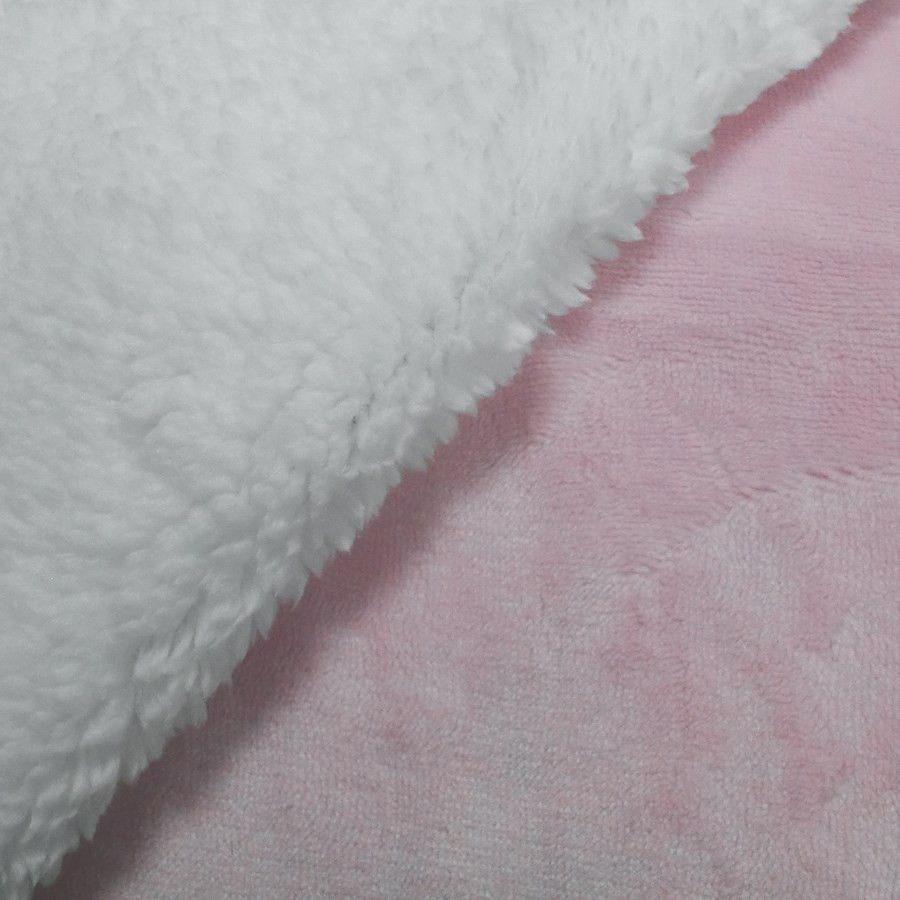 Cobertor Bebê Microfibra Plush com Sherpa 0,90 x 1,10 Rosa