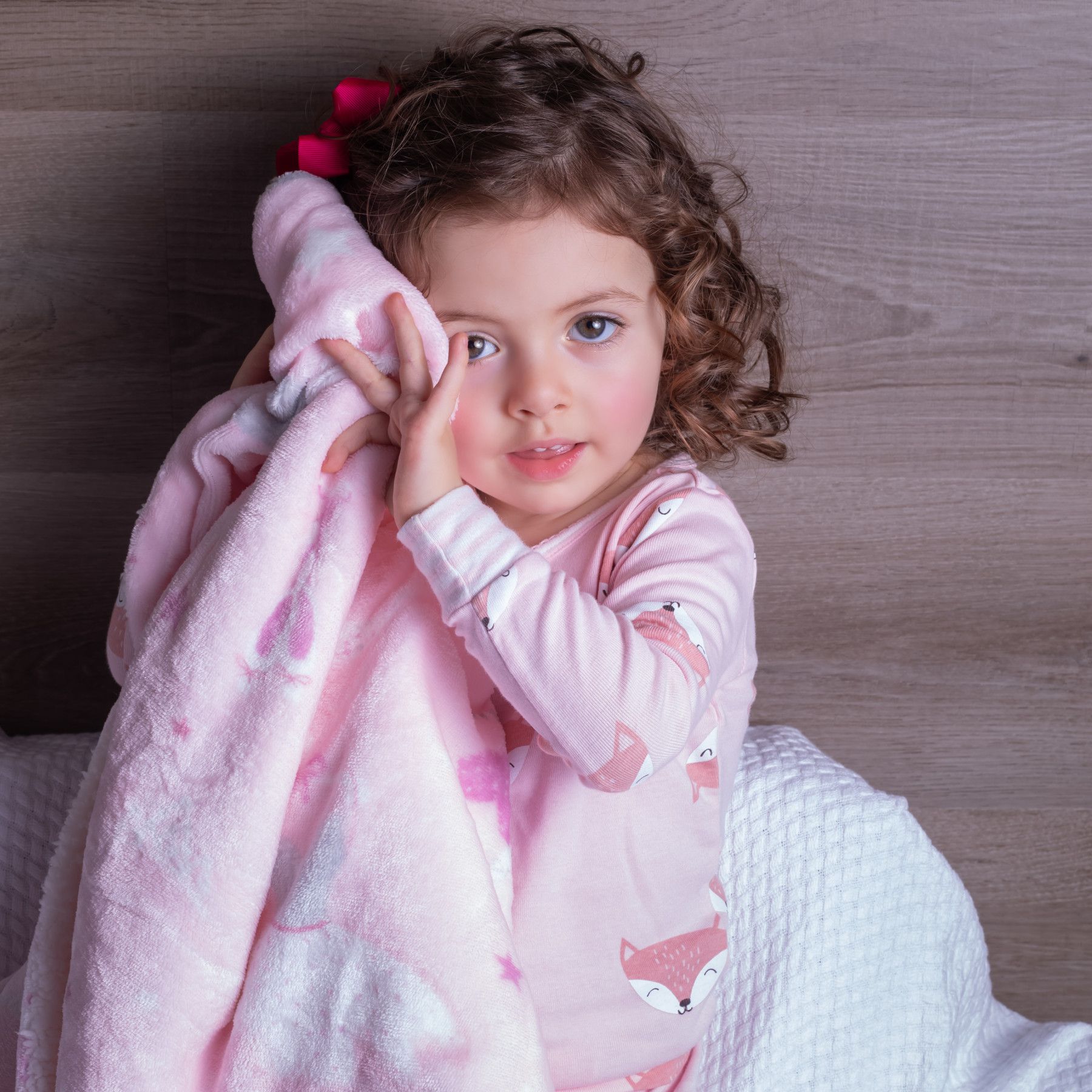 Cobertor Infantil Plush Print com Sherpa 1,27 x 1,52 Bailarina Rosa