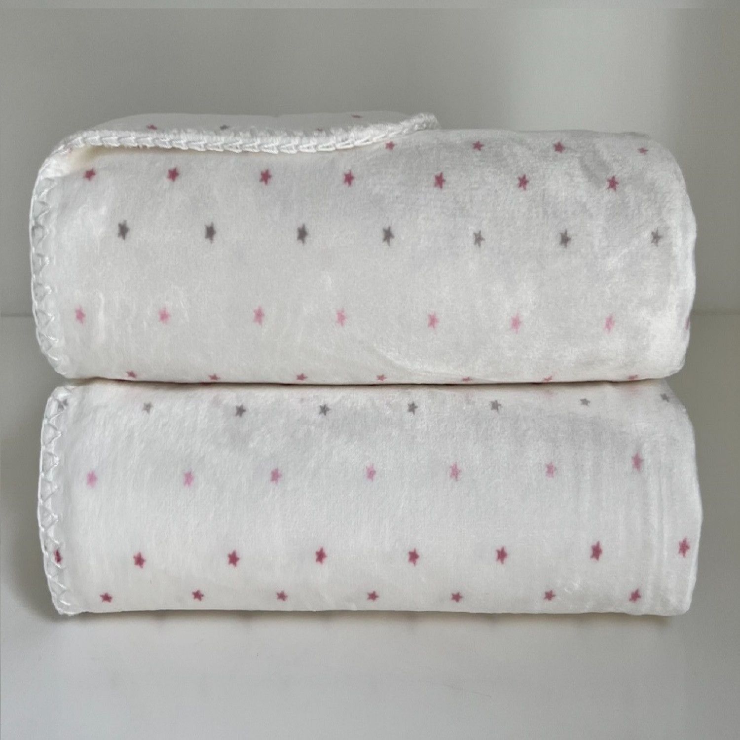 Manta Bebê Velvet Star 0,76 x 1,00 Rosa Bebê