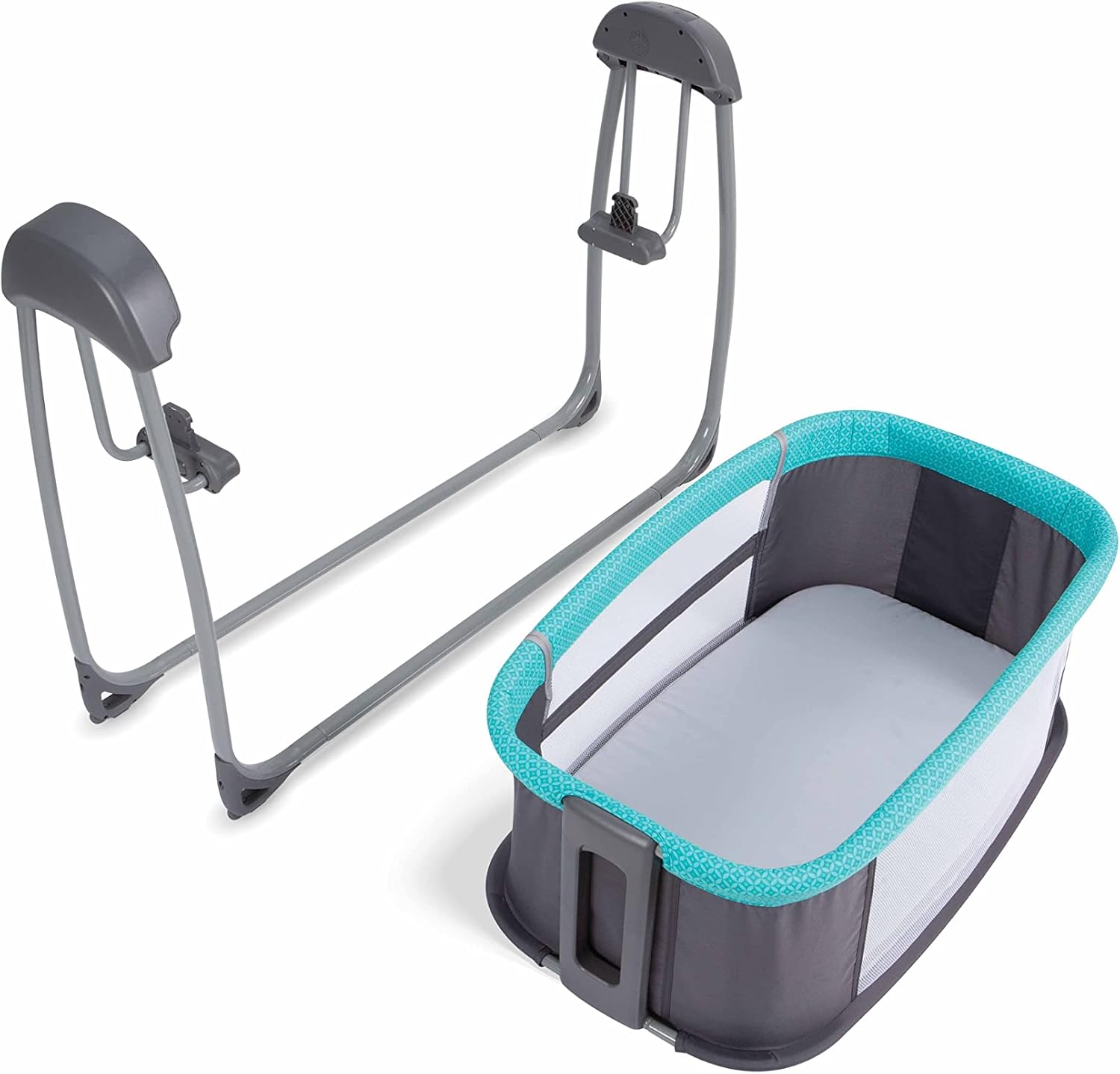 Berço Bebê Infantil Techno Automático c/ Bluetooth Grafite/Verde - Mastela