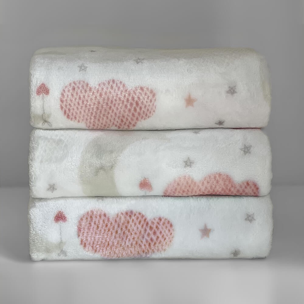 Cobertor Bebê Luxo Lua 0,80 x 1,10 Rosa Bebê