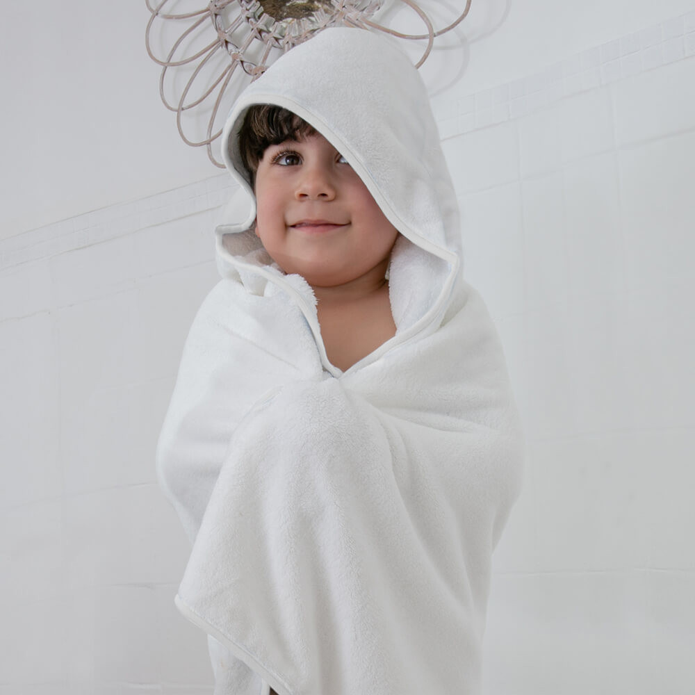 Toalha de Banho com Capuz Comfort Power Sec Branco - Laço Bebê