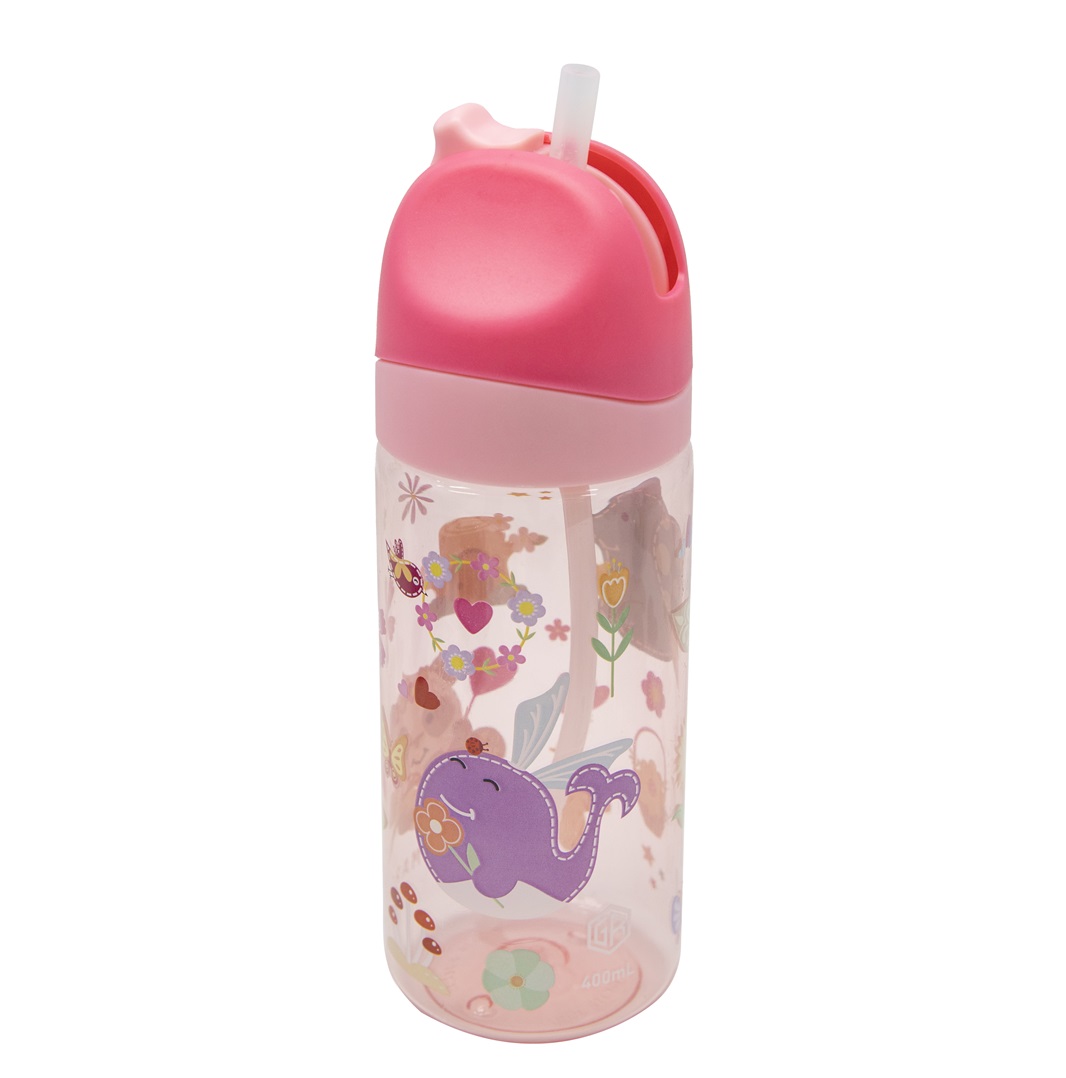 Garrafa Infantil em Tritan Antigermes 400ml Fadas Rosa - Marcus & Marcus