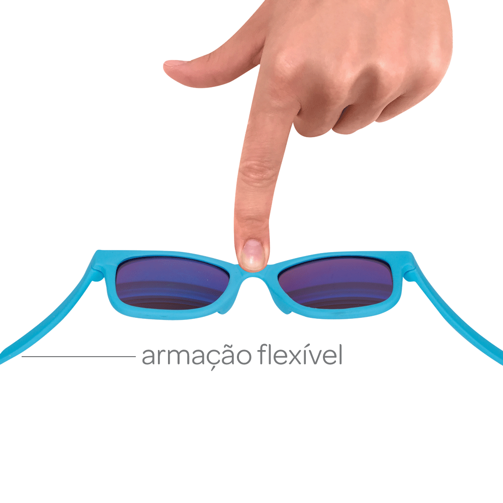 Óculos de Sol Flexível com Alça 3-36 Meses Azul - Buba