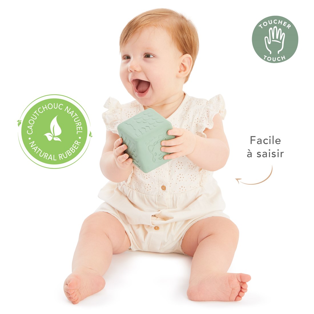 Cubo Sensorial Sophie la Girafe em Borracha 100% Natural – Estimulação Tátil e Motora