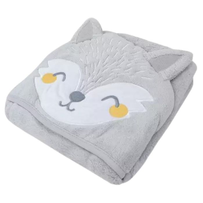 Toalha de Banho com Capuz Comfort Power Sec Raposa Cinza - Laço Bebê