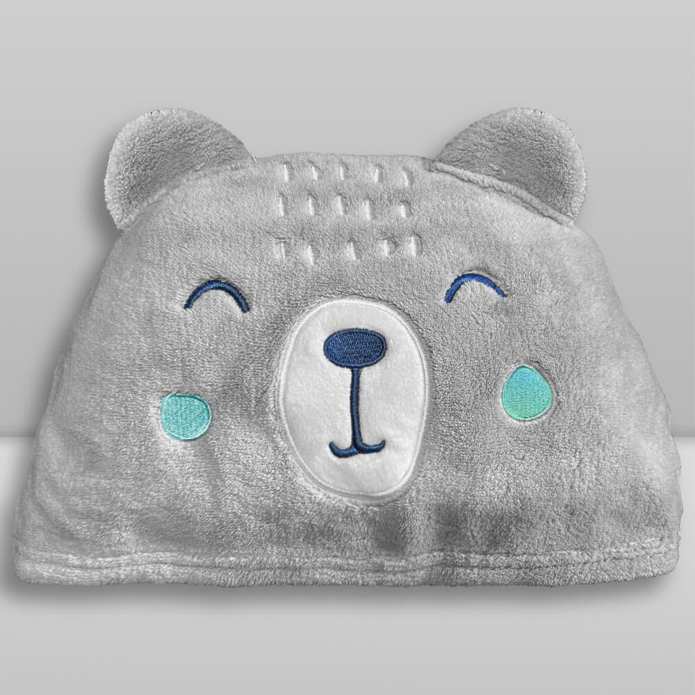 Toalha de Banho com Capuz Comfort Power Sec Urso Cinza - Laço Bebê