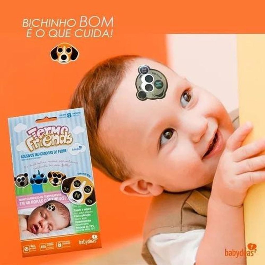 TERMOFRIENDS - Termômetro Adesivo que Monitora a Temperatura (04 unidades) - Babydeas