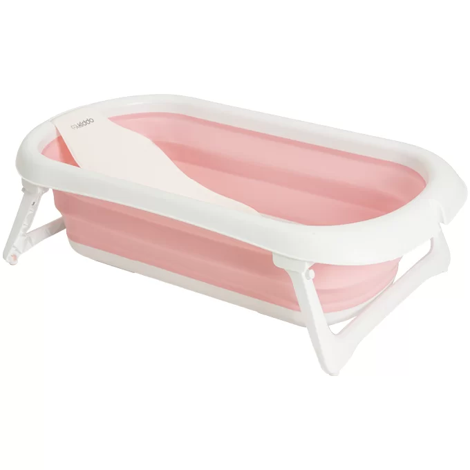 Banheira Dobrável Flex + Suporte de Elevação Rosa - Kiddo