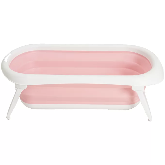 Banheira Dobrável Flex + Suporte de Elevação Rosa - Kiddo