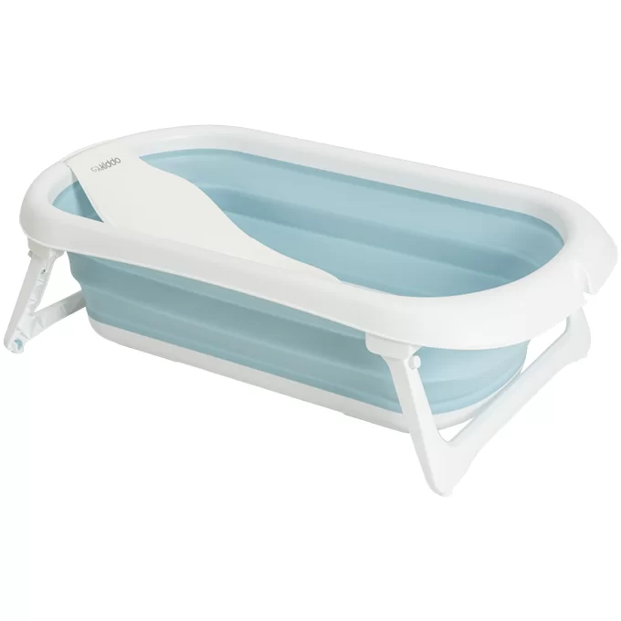 Banheira Dobrável Flex + Suporte de Elevação Azul - Kiddo