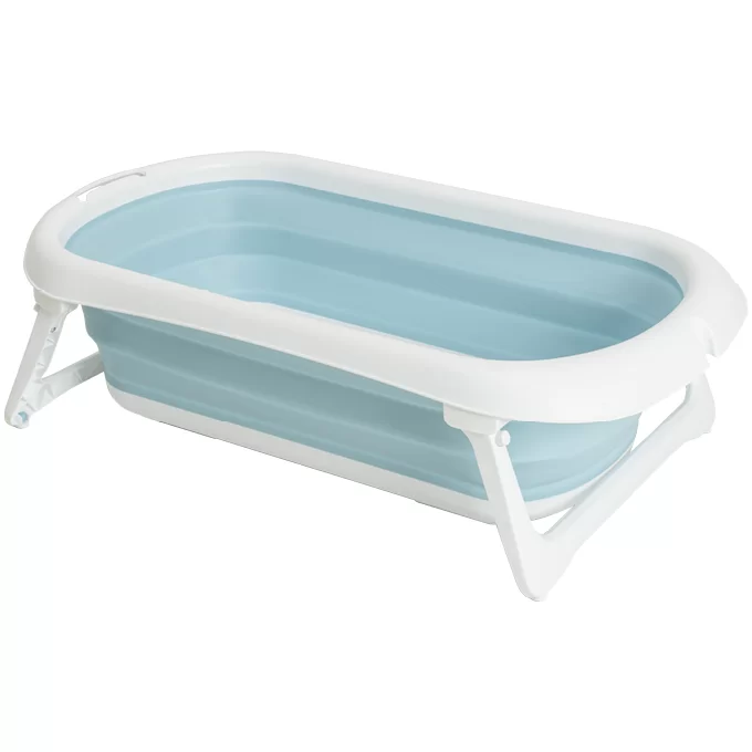Banheira Dobrável Flex + Suporte de Elevação Azul - Kiddo