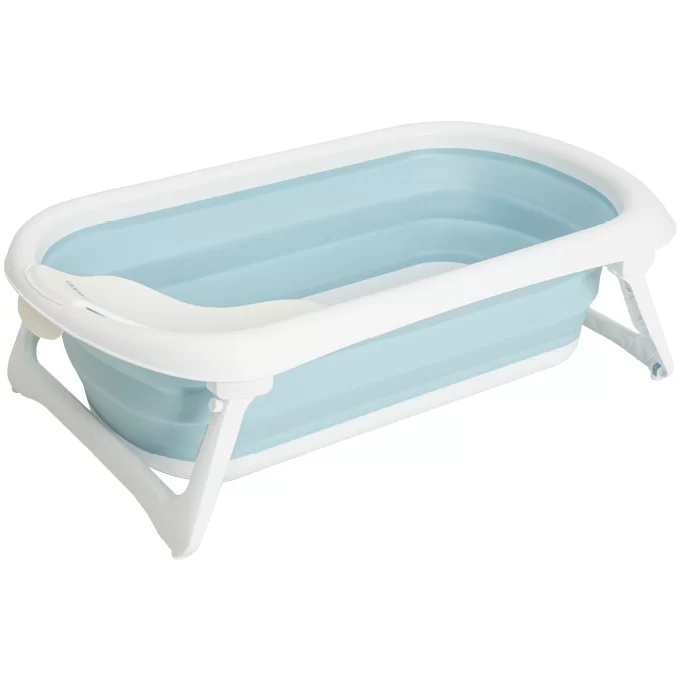 Banheira Dobrável Flex + Suporte de Elevação Azul - Kiddo