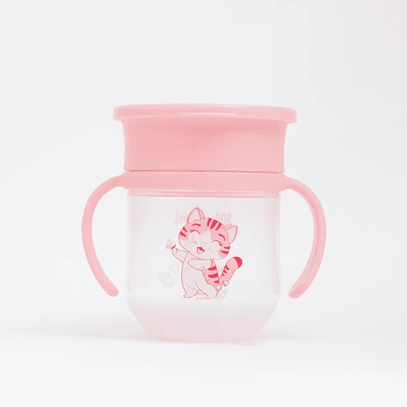 Copo de Treinamento 360 com Alça e Tampa 200ml Lia Rosa - Petit Piá