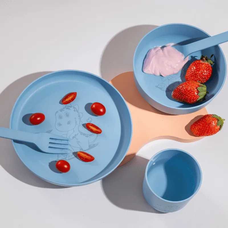 Kit Alimentação Infantil RPet 5 Peças Leo Azul - Petit Piá
