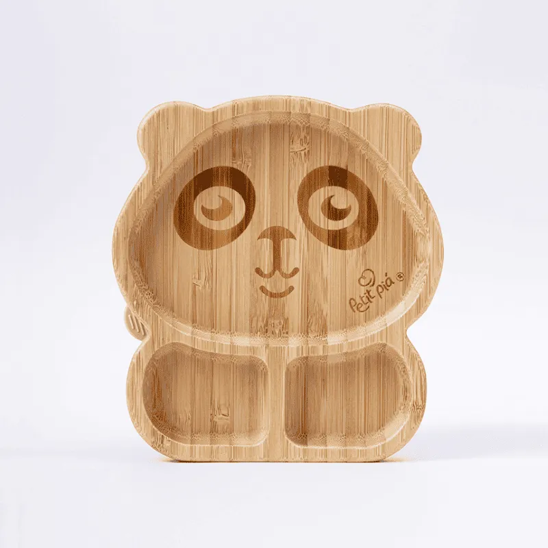 Prato Infantil Bambu com Ventosa Panda - Petit Piá