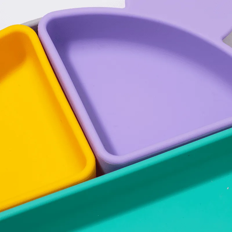 Prato Infantil de Silicone com Divisórias Removíveis e Ventosa Ursinho - Petit Piá