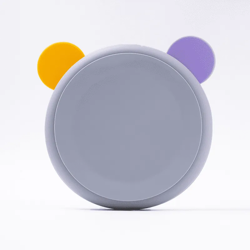 Prato Infantil de Silicone com Divisórias Removíveis e Ventosa Ursinho - Petit Piá