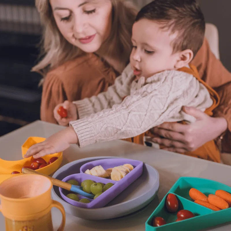 Prato Infantil de Silicone com Divisórias Removíveis e Ventosa ABC - Petit Piá