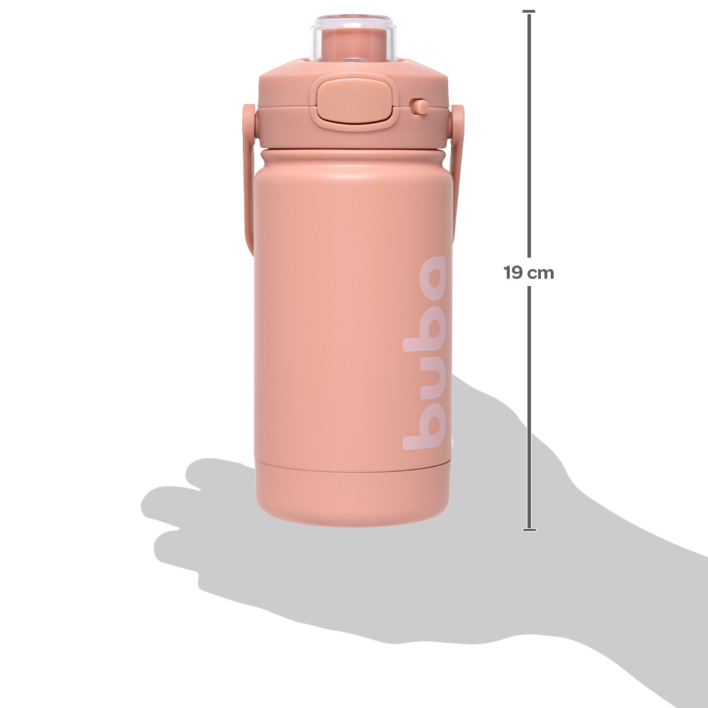 Garrafa Térmica Infantil Parede Dupla Inox 350ml Rose - Buba
