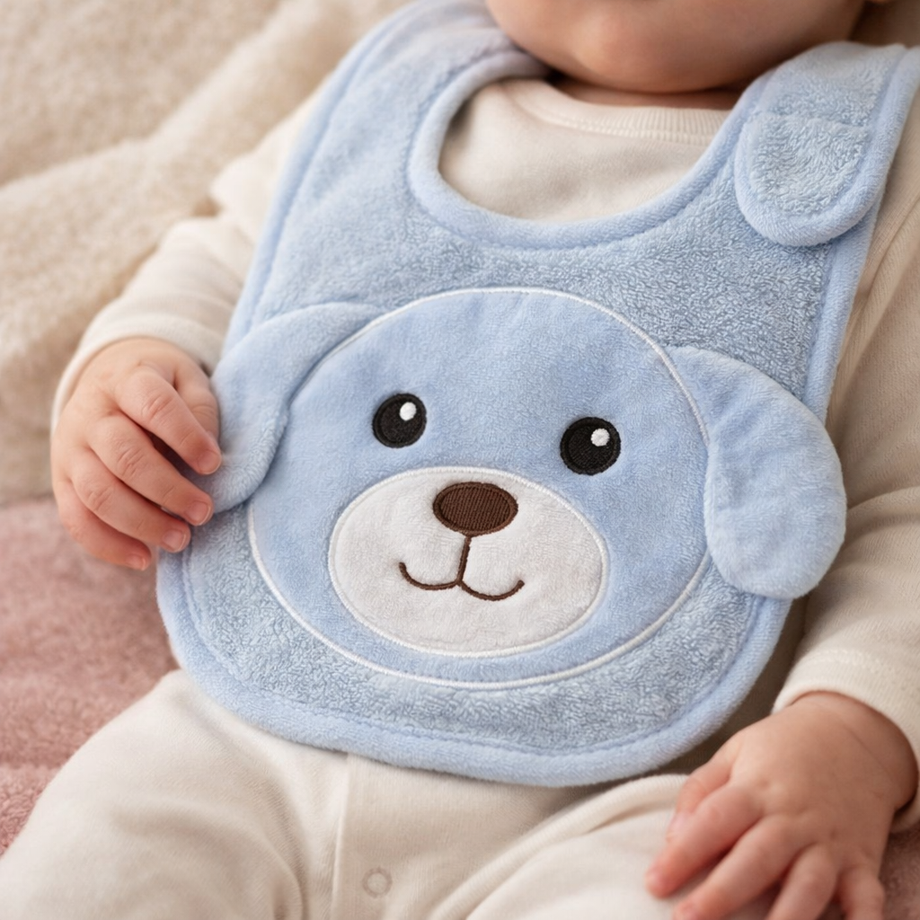 Babador Power Sec Animado Cachorro Azul - Laço Bebê