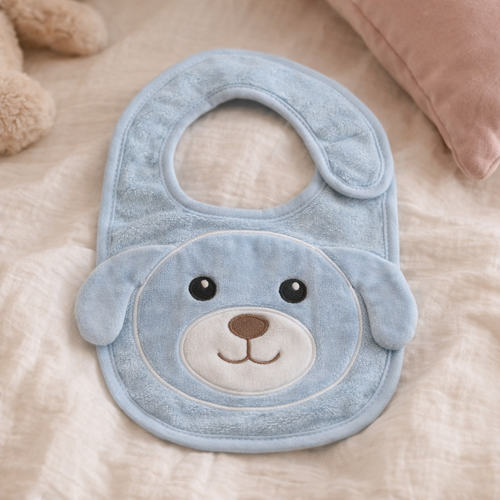 Babador Power Sec Animado Cachorro Azul - Laço Bebê