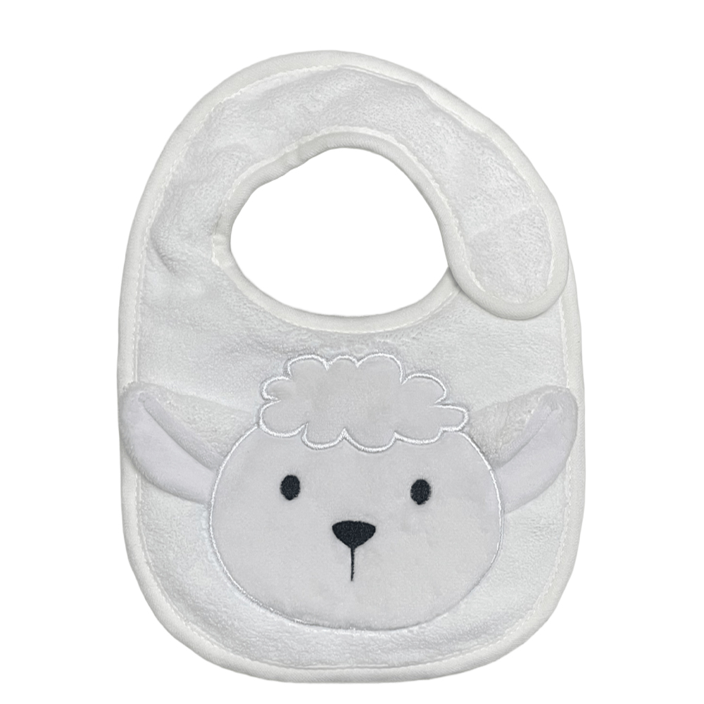 Babador Power Sec Animado Ovelha Branco - Laço Bebê