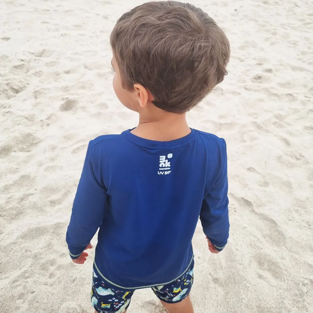 Conjunto Camiseta UV + Sunga Répteis da Selva Marinho Marckids