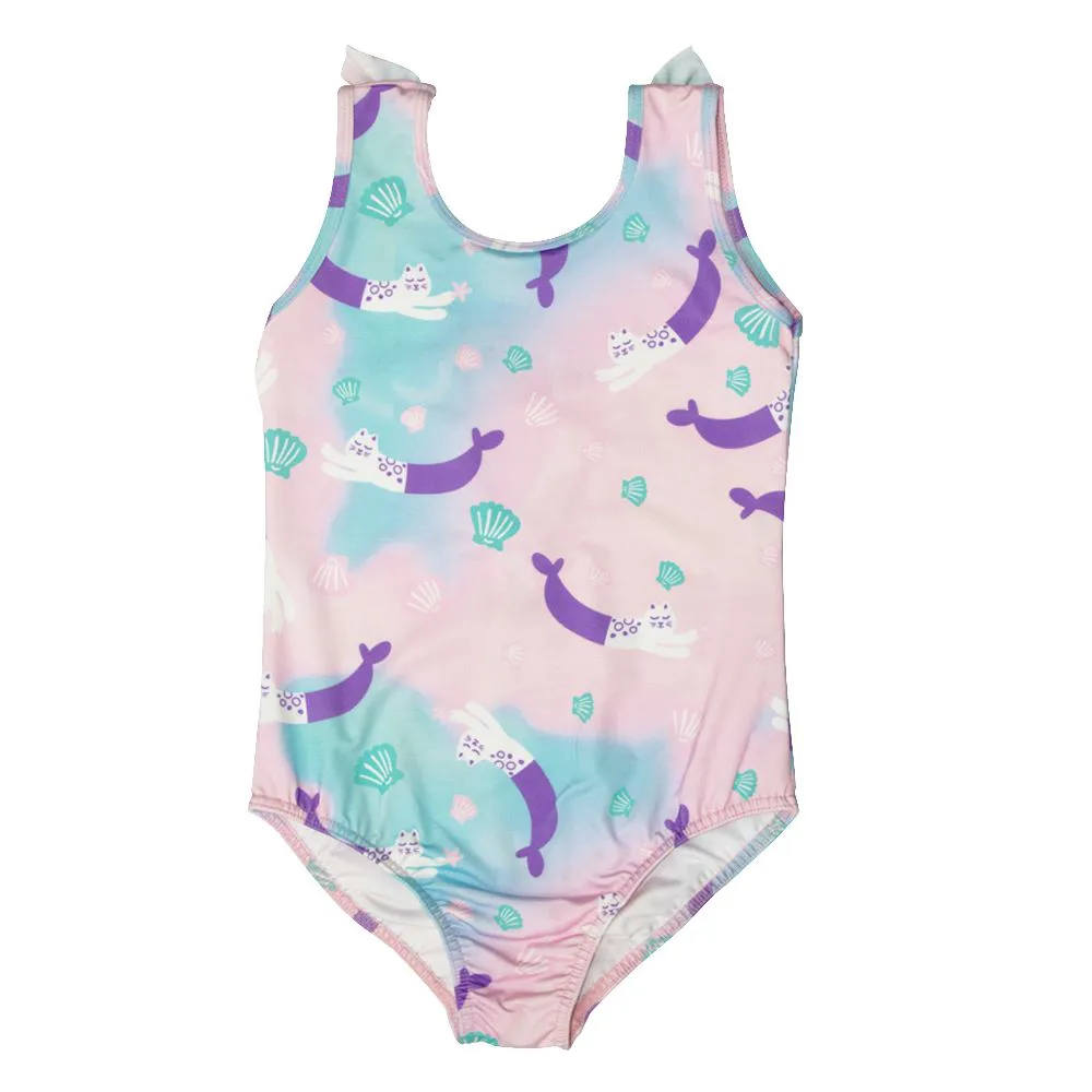 Maiô Infantil Gatinha Sereia Rosa - Marckids