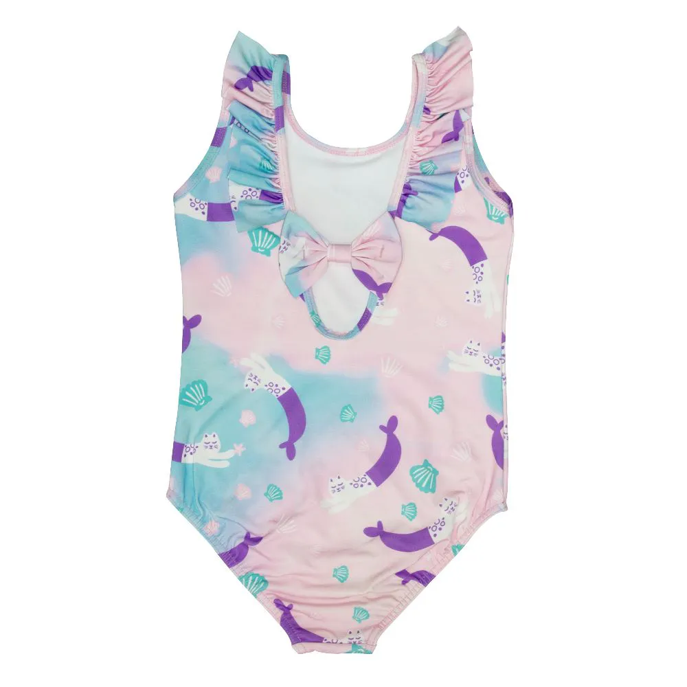 Maiô Infantil Gatinha Sereia Rosa - Marckids