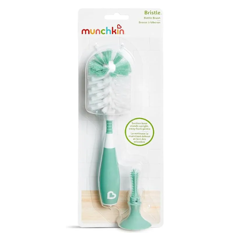 Escova para Limpeza de Mamadeiras e Bicos com Ventosa Verde - Munchkin